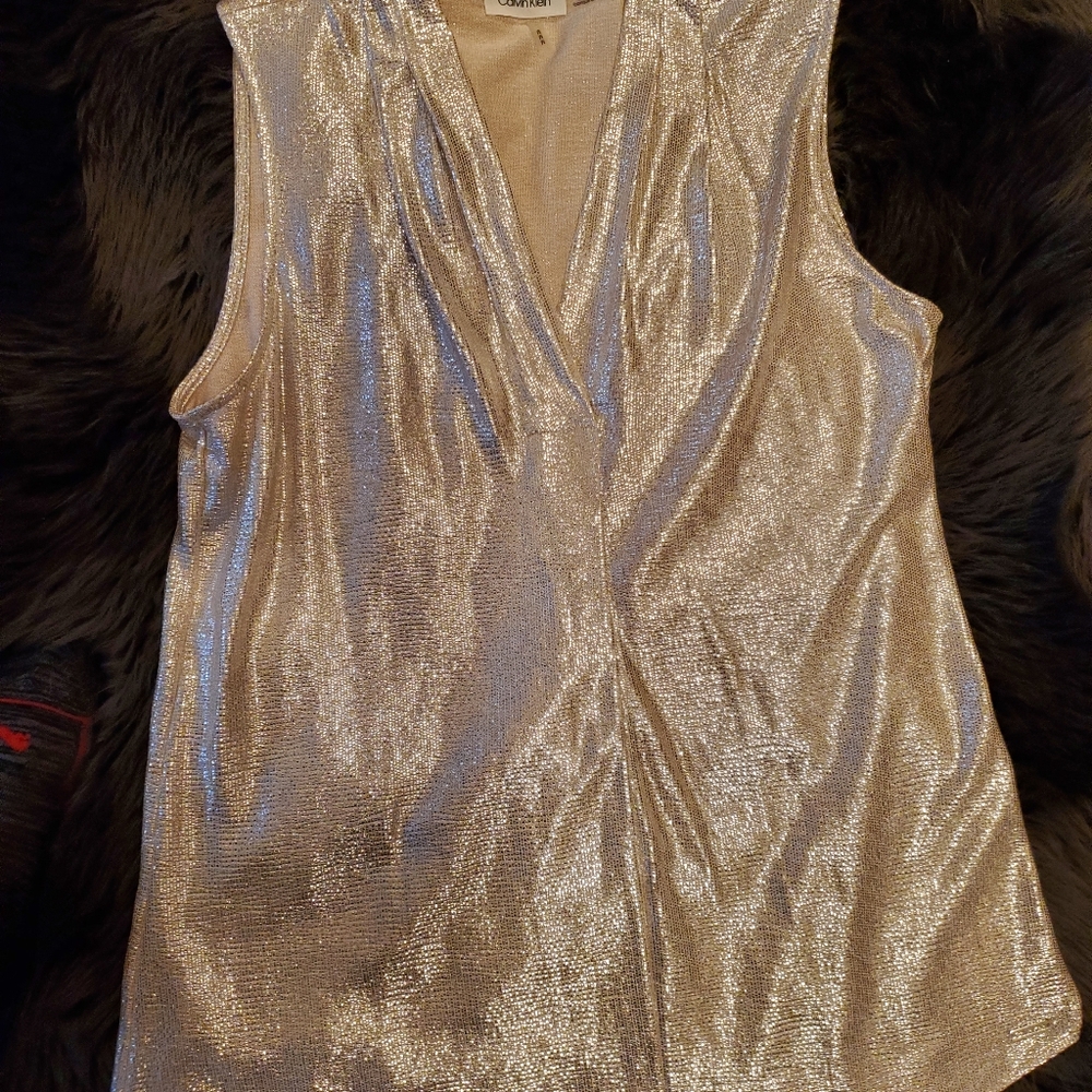 USED once,Calvin Klein V Neck Blouse